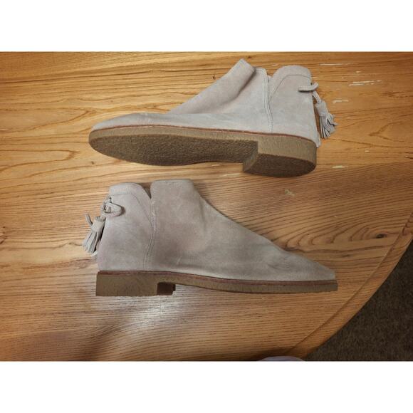 Kate Spade Beige Suede Ankle Boots with Tassel Detail sz 8.5 - Picture 2 of 7